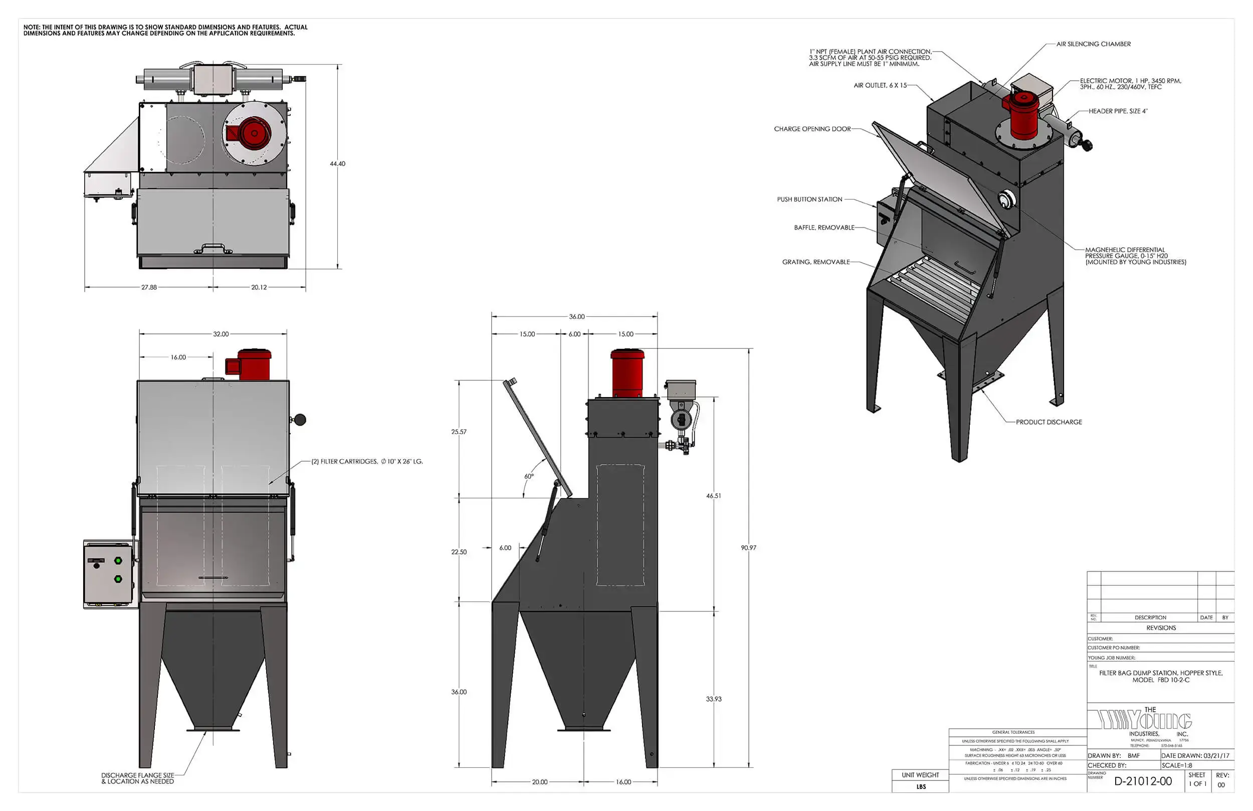 Filtered bag dump station schematic